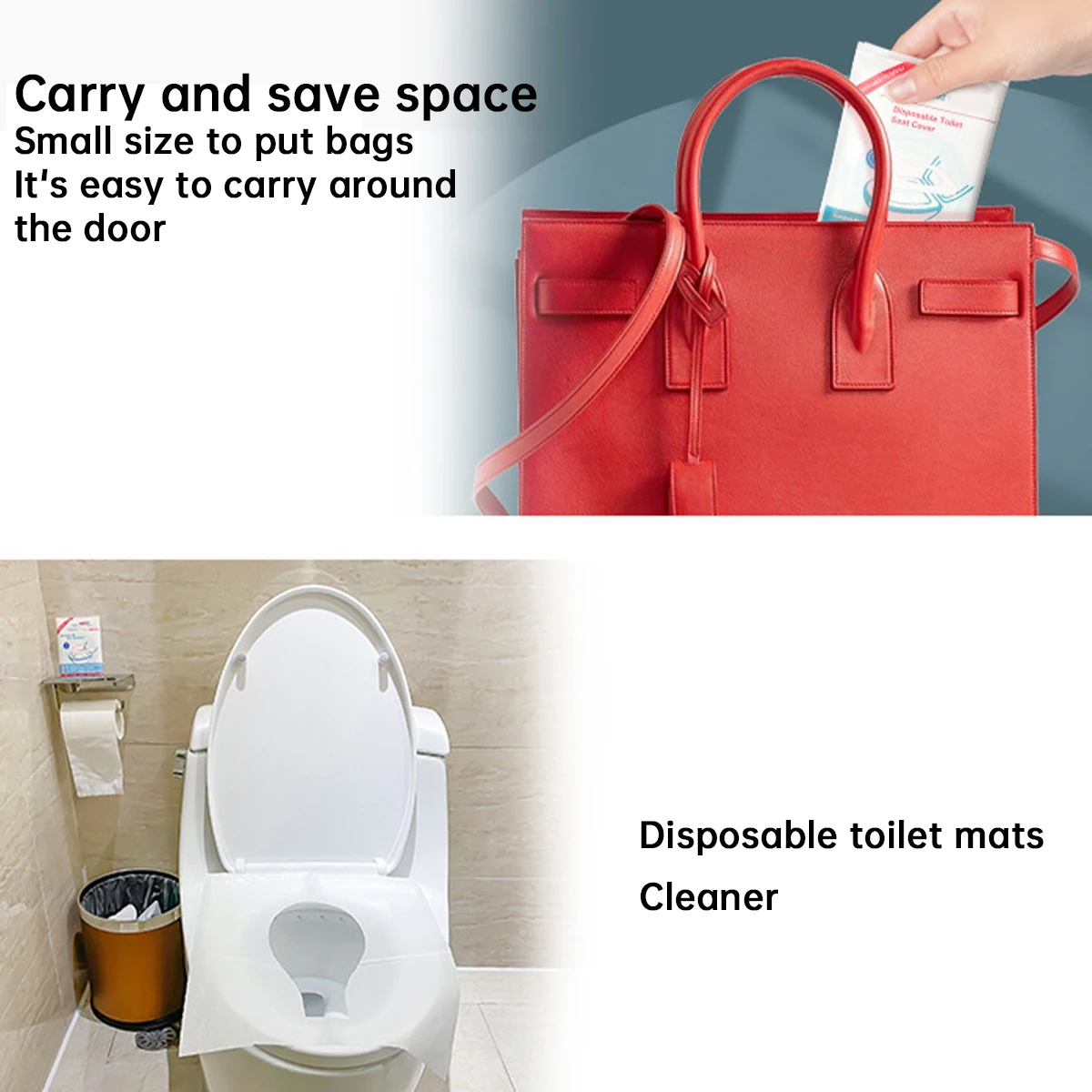 80/50/20 قطعة مقعد مرحاض للاستعمال مرة واحدة، مرحاض عام، ورق تواليت للطائرة والتخييم مقاوم للرذاذ، أساسيات المرحاض للبالغين #4