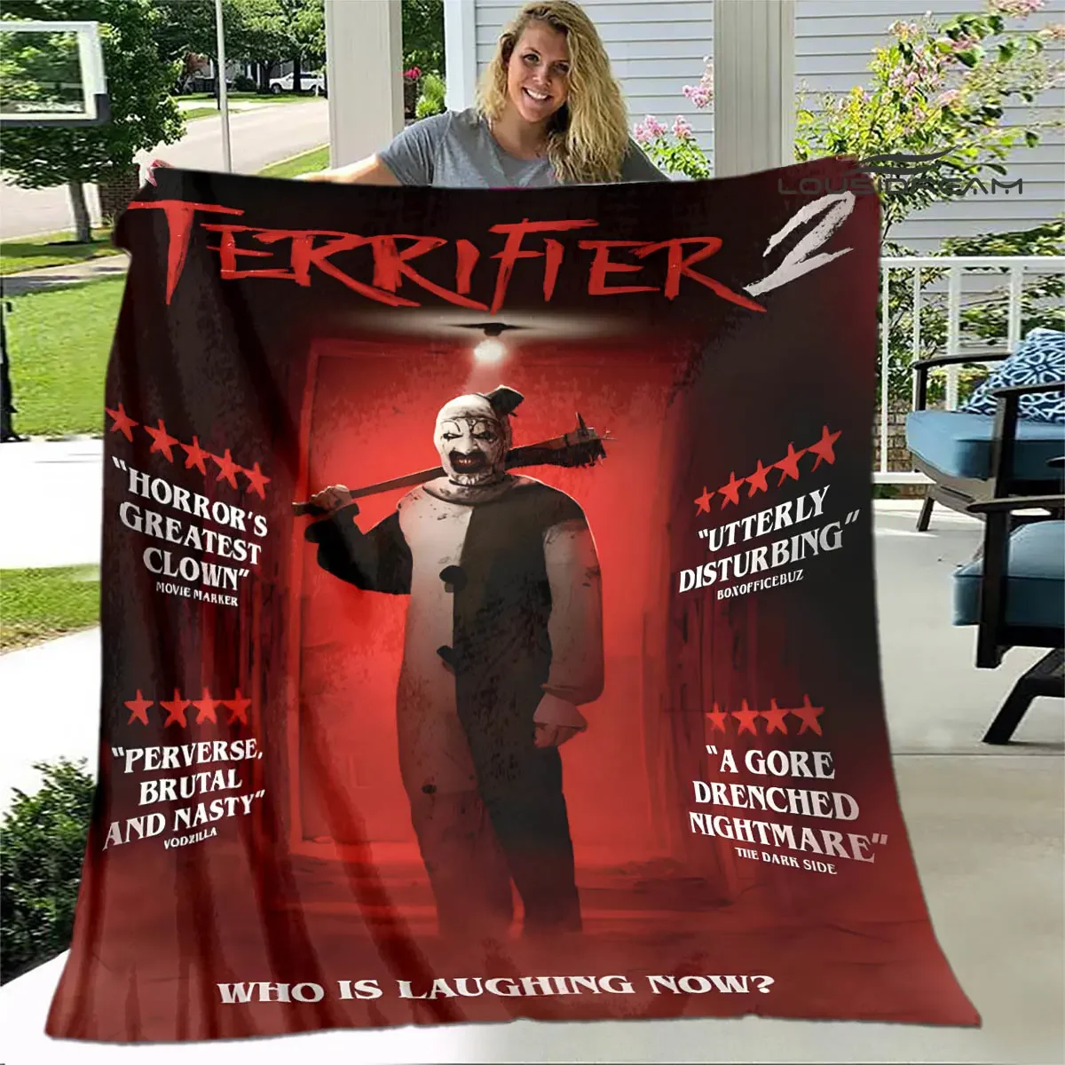 Terrifier Horror Movie Printed Blanket blankets for beds Flange Warm blanket Home travel blankets bed linings birthday gift