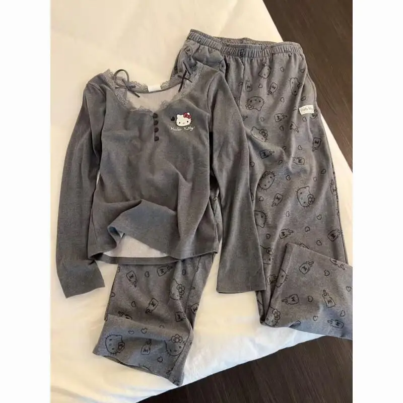 Sanrio hello kitty novo em conjuntos de correspondência calças senhora roupas femininas lançamentos roupas femininas liquidação conjunto produtos calça