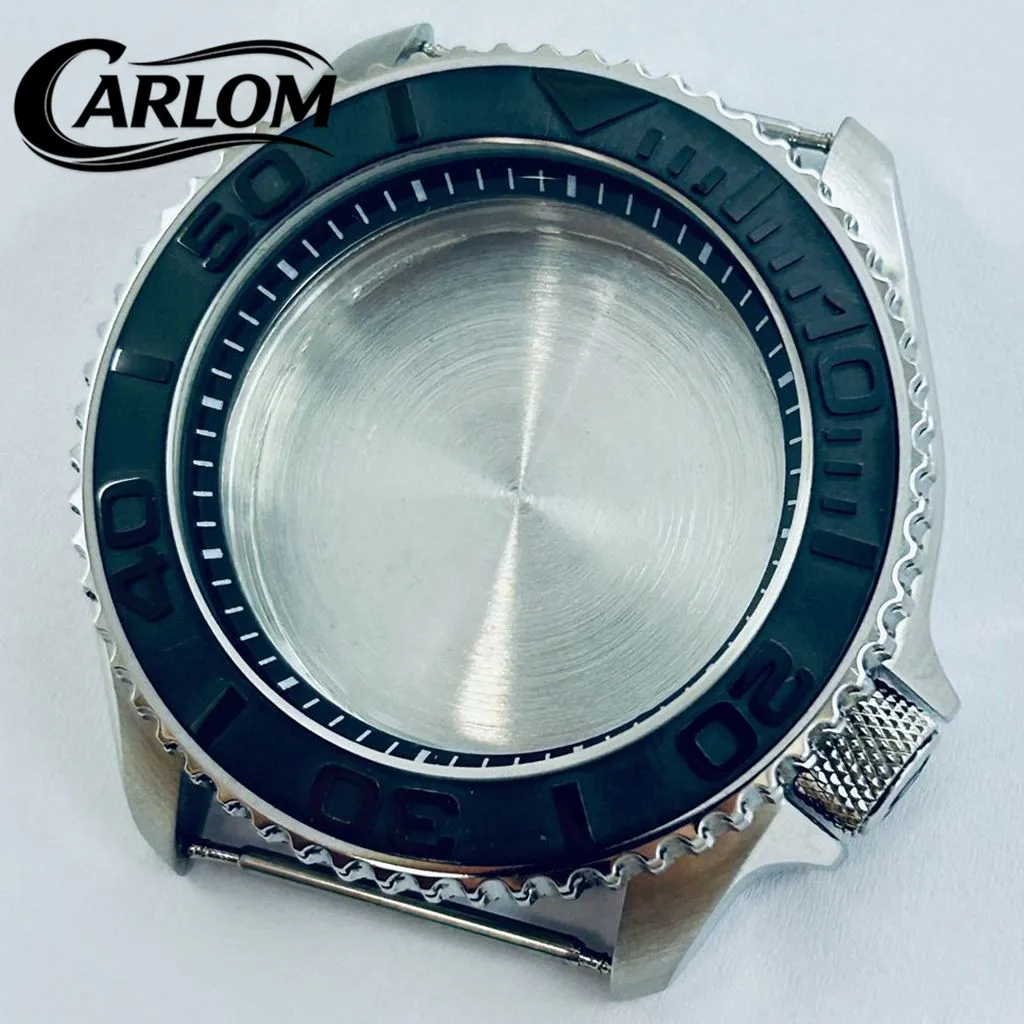 42mm Watch Case For NH34 NH35 NH36 NH38 NH39 NH70 NH72 Movement SKX007 3.8 Crown Ceramic Aluminum Bezel Silver Watch Parts