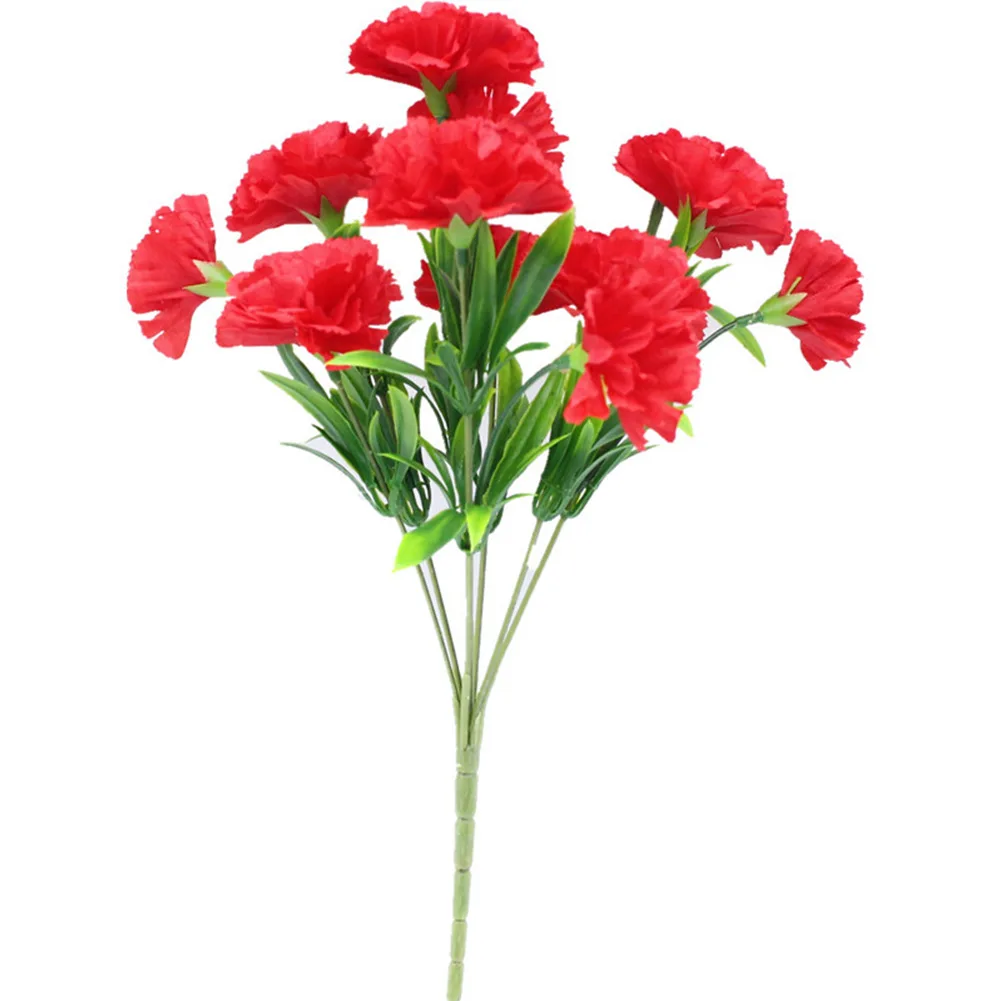 1 Blumenstrauß Nelke, UV-beständig, kein Verblassen im Freien, künstliche Blume, ewige Blumen aus Nelkenseide für Zuhause, Party, Hochzeit, Dekoration – Detail 4