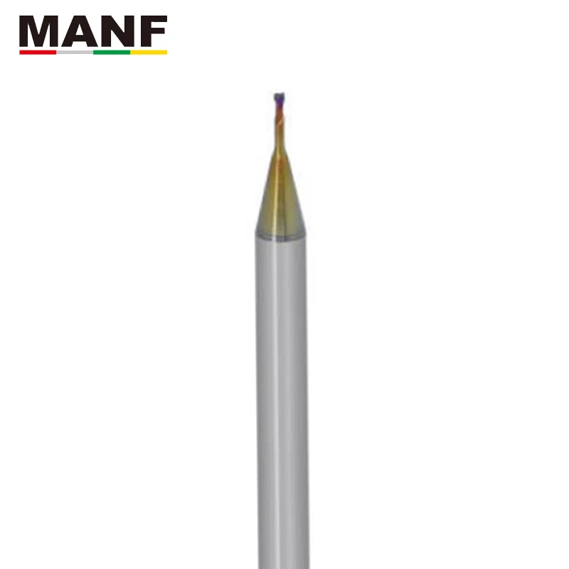 MANF 0.4 0.6Mm 0.8Mm Bulat Bola Hidung Diameter Mikro Miniatur 2 Seruling Rib Sudut Radius End Mill untuk Elektroda Tembaga