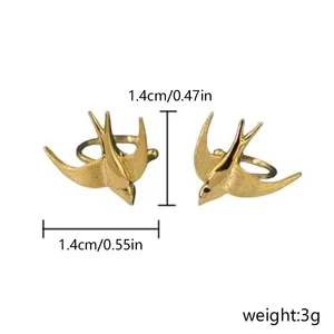 Goldene Farbvogel -Ohrring -Clip für Frauen, Ohrohr -freies Loch, schönes Tier, Schlucken, Schmuck Hauptverkäufe Golden Passaro - №5