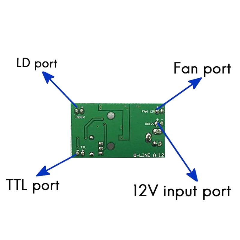 ABLG 1W 1.6W 3W445/405/520Nm Blue Green Violet 12V Step-Down Constant Current Driver Circuit TTL Modulation Module