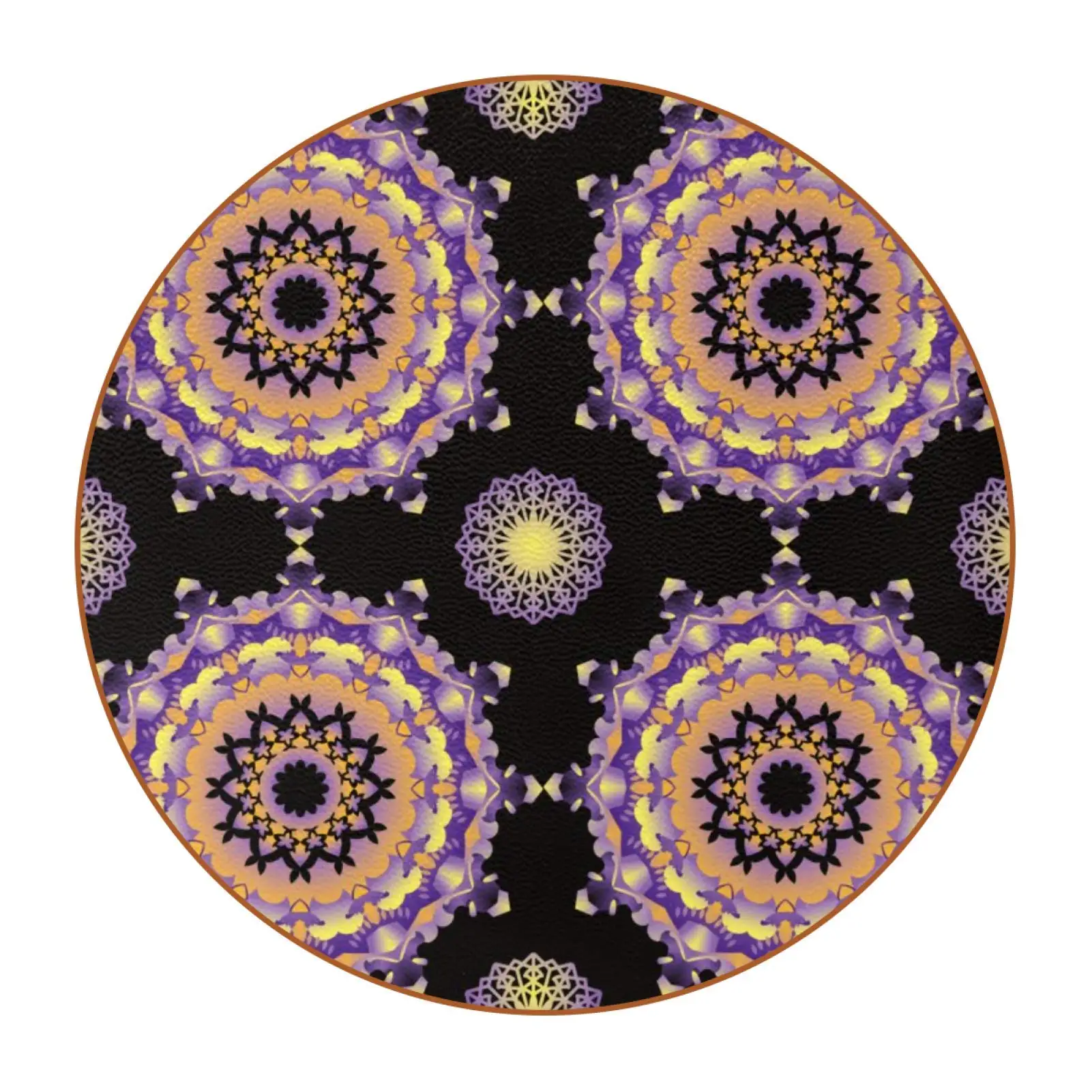 Beautiful Mandala Print Pattern Ceramic Round Coaster for Home Coffee Table Spirituality Graphic Design Farmhouse Drink Coasters