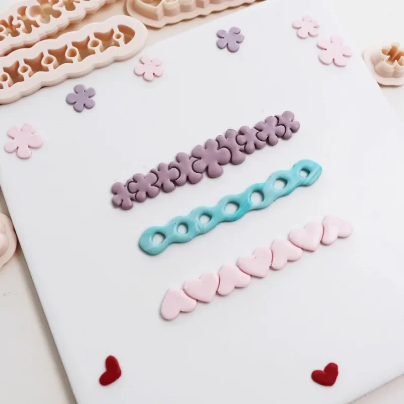 Soft Pottery Ring Cutting Mold Heart/flower Shape Polymer Clay Cutter DIY Handmade Ring Valentine\'s Day Gift Pottery Tools