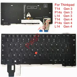 Französische azerty hintergrund beleuchtete Tastatur für Lenovo Thinkpad T14 Gen 3 4 / P14s Gen 3 4 / L14 Gen 3 4 Gen3 Gen4 Gen4 G3 G4 G4 Fr