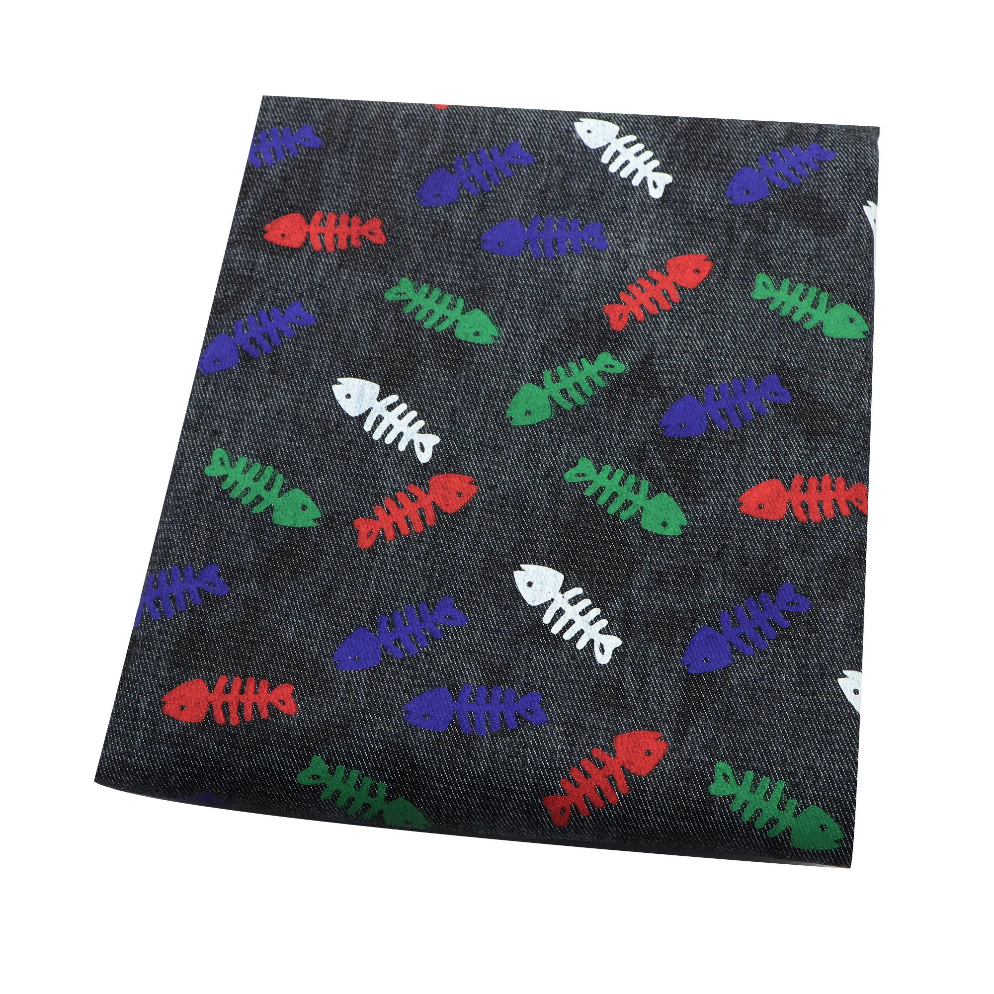 Pre-cut 1Pc Dog Bones Pre-Washed Denim Fabric - 57x19.68inch(145x50cm) DIY Crafts Projects, DIY Wallet Making