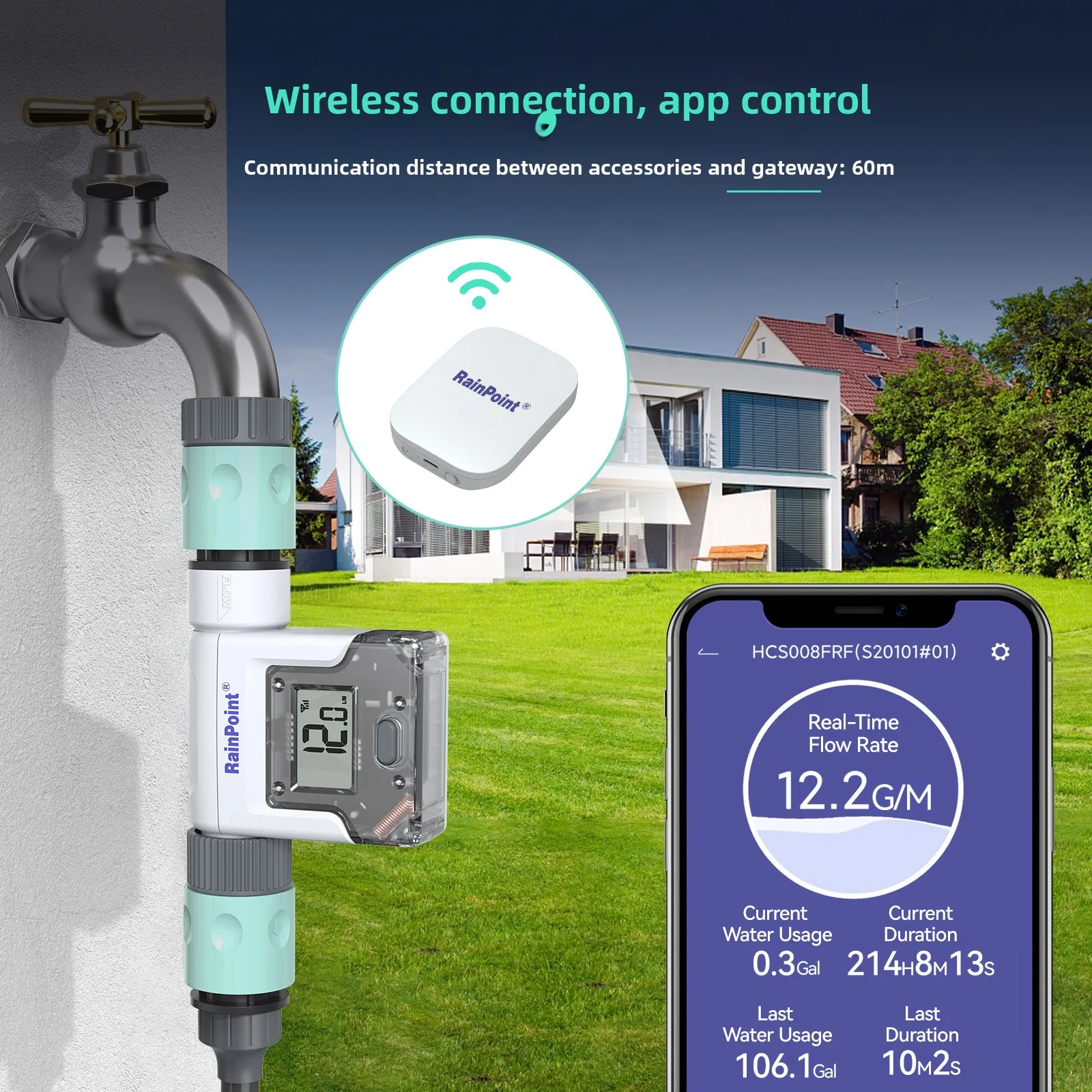 

Интеллектуальный WIFI измеряет расход воды, удобно в простом эксплуатации расходомера.