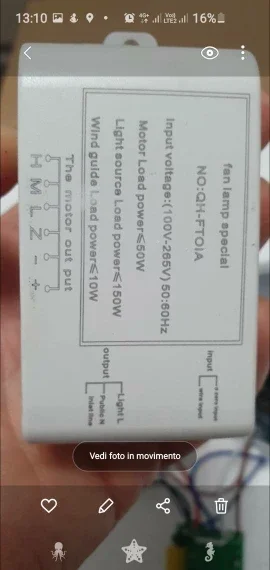 Ricevitore telecomando luce ventilatore da soffitto FT-100