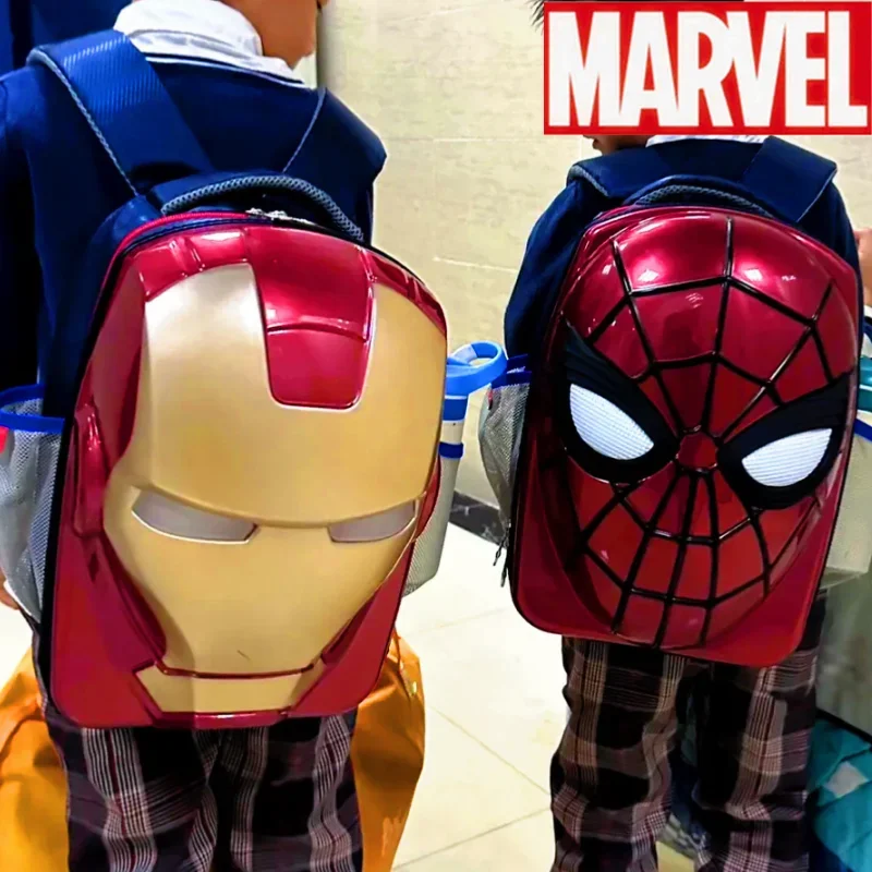 Hot New Marvel Iron Man Luminous Book Bag Kindergarten Middle Class Big Class Boys 3d Outgoing Spider Man Backpack Kids Gifts