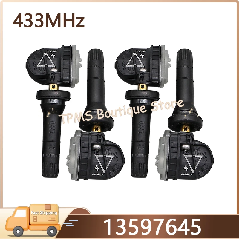 

4pcs 433MHz 13597645 13512347 13540606 TPMS Sensor Tire Pressure Monitor System For Opel Astra K Insignia B Vauxhall