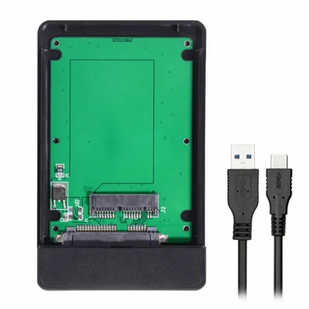 Xiwai USB 3.1 Type-C USB-C to Micro SATA 16pin 7+9 SSD to External Disk Hard Enclosure 1.8 Inch