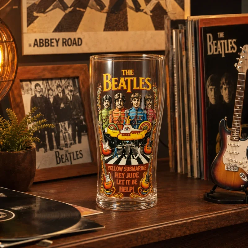 British rock legend The Beatles commemorative mug, vintage embossed bar beer mug whiskey mug fan gift