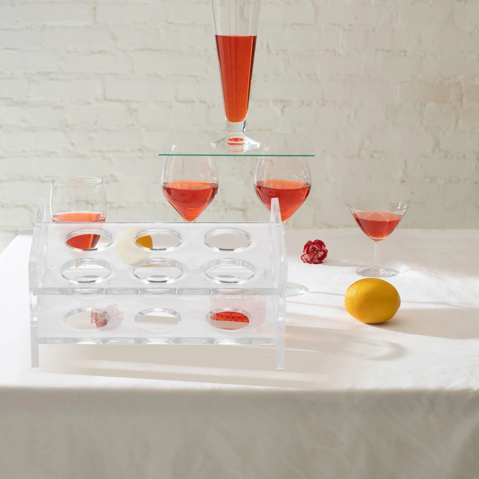 

Acrylic Round Cup Holder Portable Lightweight Bar Drinkware Display Rack Glass Storage ganizer Shot Glass Rack