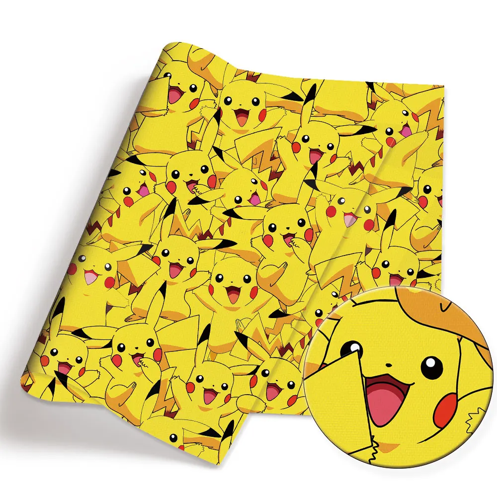 Pokemon 100 bawełniana tkanina z motywem kreskówkowym 140 * 50 cm Ręcznie robione szycie Patchwork Pikowanie Sukienka dziecięca Arkusz domowy