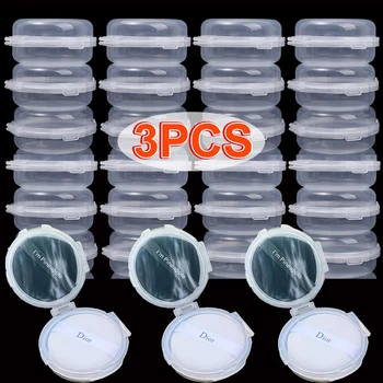 이중 레이어 접이식 파우더 퍼프 박스, 투명 빈 메이크업 퍼프 박스, 습식 건조 솜사탕 에어 쿠션, 휴대용 소형 박스 