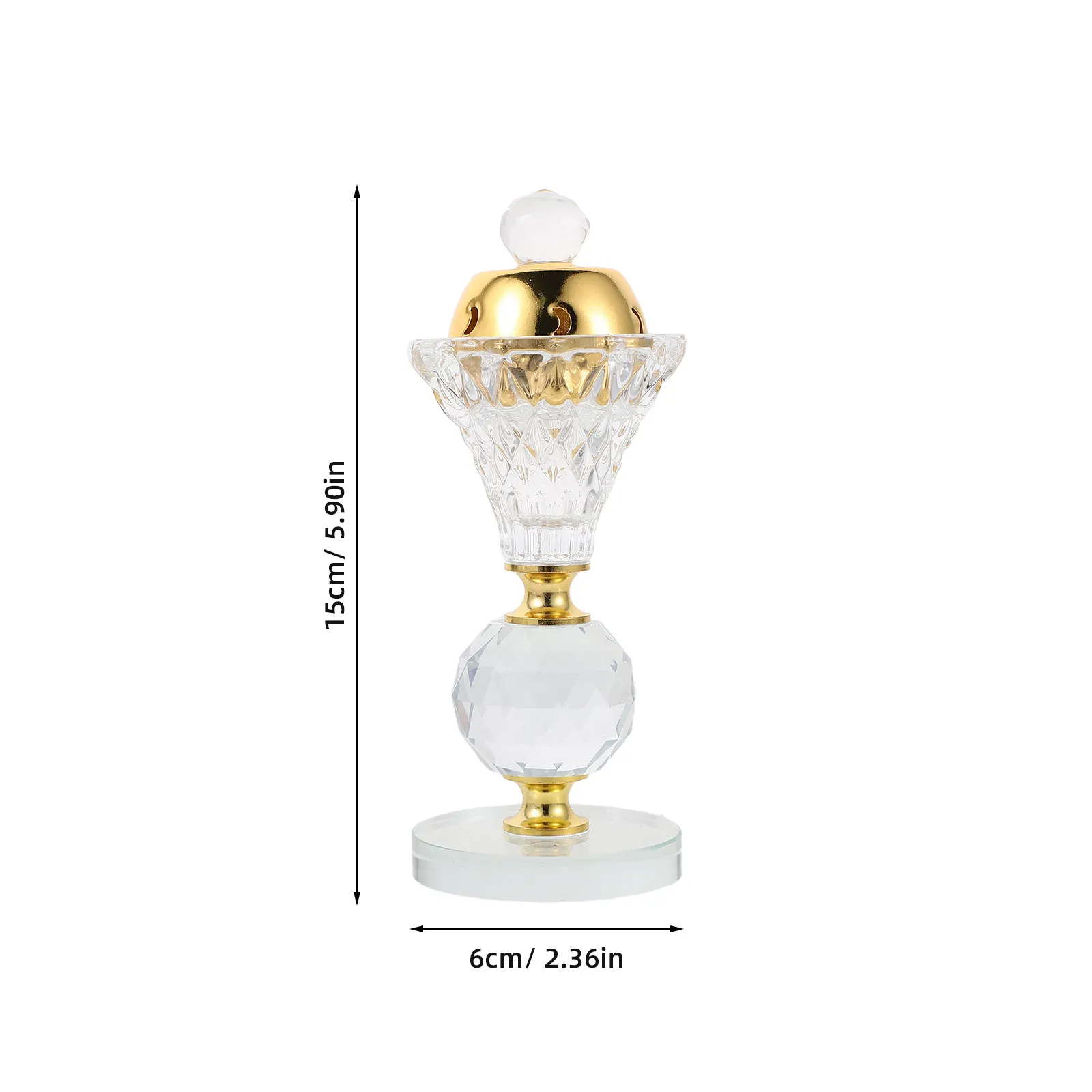 Middle Eastern Style Incense Burner Glass Crystal Bakhoor Burner Pot Aromatherapy Meditation Ramadan Home Decor Muslim Fragrance