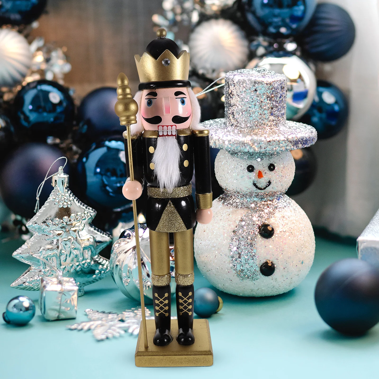 

Christmas Nutcracker Soldier Wooden Desktop Ornament Classic Xmas Decoration Table Decor Home Hotel Party Accent