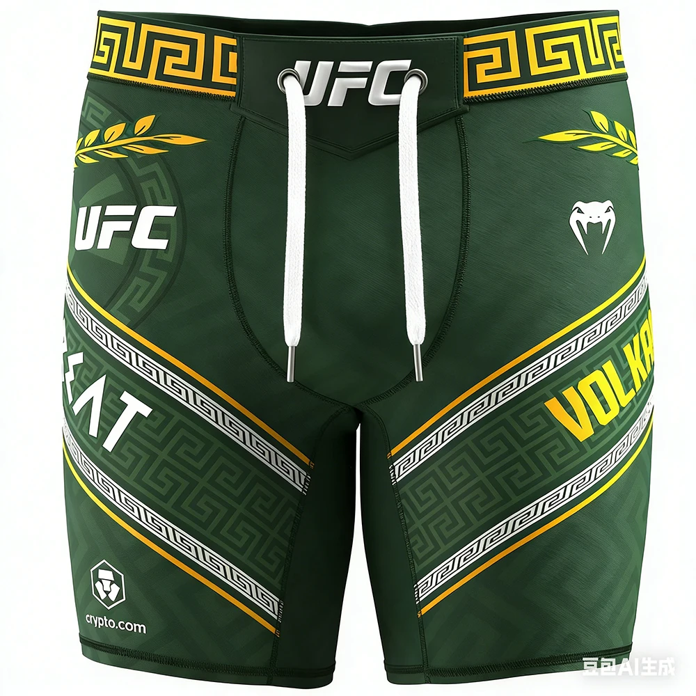 

Летние шорты для мужчин UFC 325 New Green Alexander Volkanovski Fight Night Event, дышащие, быстросохнущие, для ММА и джиу-джитсу