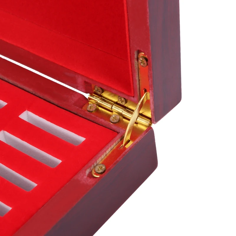 XTECH 100Pcs Round Wood Coins Case Storage Holders Display Wooden Commemorative Collection Box Home Decoration