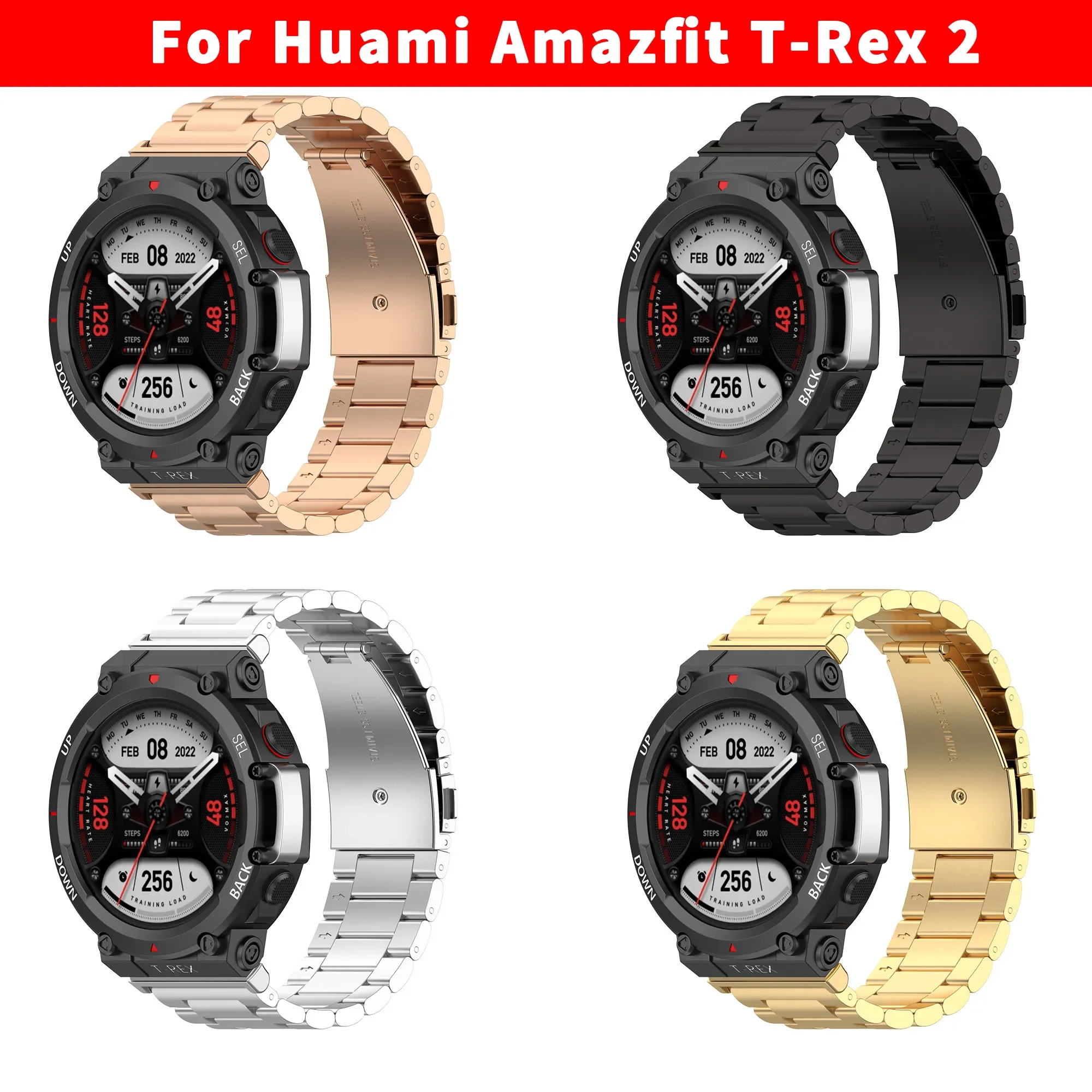 Stainless Steel Strap For Huami Amazfit T-Rex 2 Smart Watch Replacement Watchband Metal Bracelet For Amazfit T-Rex 2 Correa