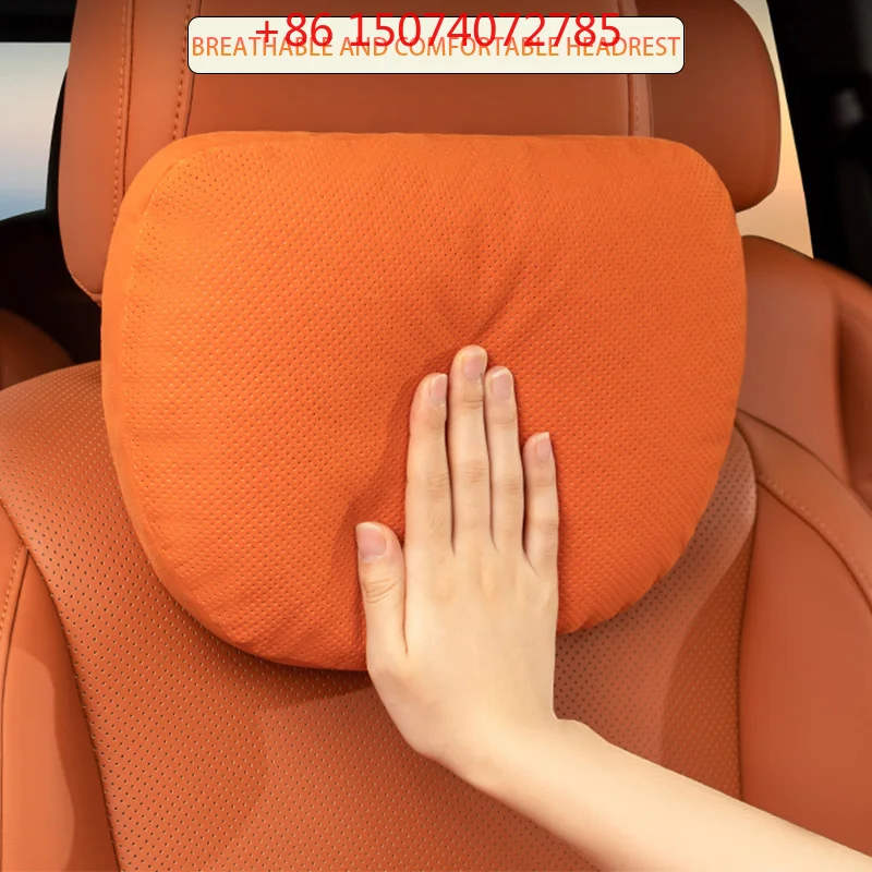 2023 Luxury Car Accessories-Comfortable Decorative Cotton Throw Sleep Pillow Luxury Suede Headrest Pillow Leather Seat Cushions