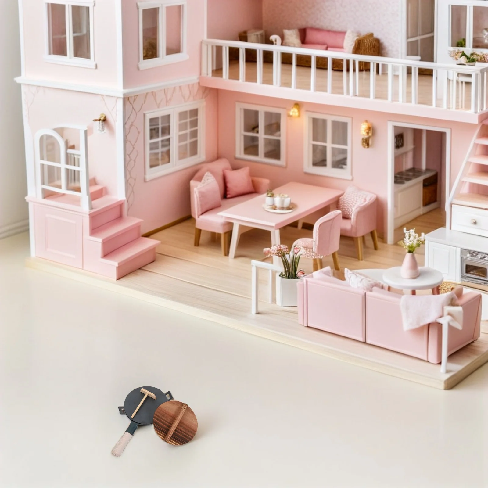 1Set Kinderen Keuken Speeltoestel Realistisch Kookgerei Pretend Koken Accessoires Kinderen Koekenpan Houten Deksel Peuter Rol