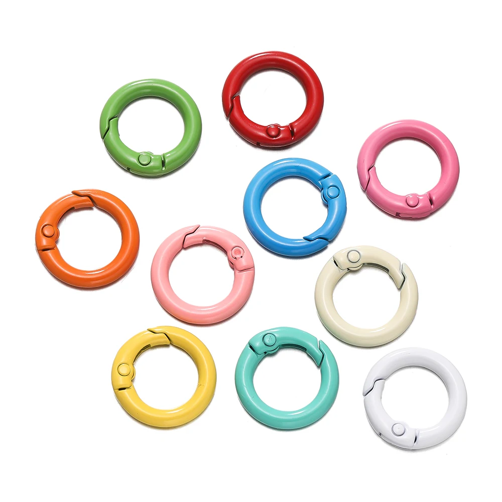 2/5 개/몫 금속 라운드 스프링 걸쇠 컬러 Carabiner 키 체인 클립 DIY 쥬얼리 버클 키 체인 용품에 대 한 후크