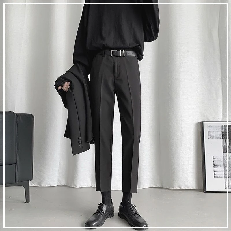 

2024 New Spring and Autumn Korean Edition Casual Business Minimalist Fashion High Waist Straight Tube Slim Fit Suit Pants