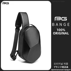 BANGE Hard Shell Design 3.0 USB Rechargeable Men's Chest Bag Anti-Theft Waterproof Travel Messenger Bag Men's Business Chest Bag