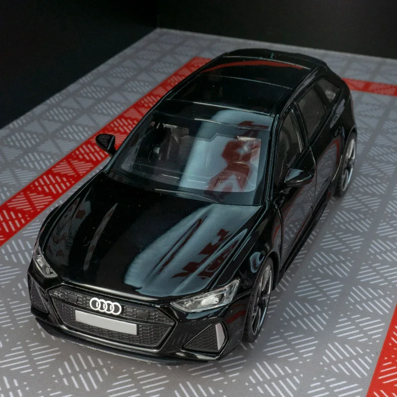 1: 32 Audi RS6 colección de adornos de modelo de coche de aleación, puertas y capó de motor, el maletero se puede abrir, juguete para regalo para niños
