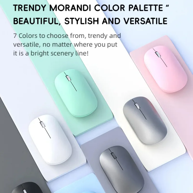 Xiaomi Silent Dual-mode Wireless Mouse Type-C Charging 2.4g Dpi Adjustable Rechargeable Ergonomic Morandi Portable Office Mouse