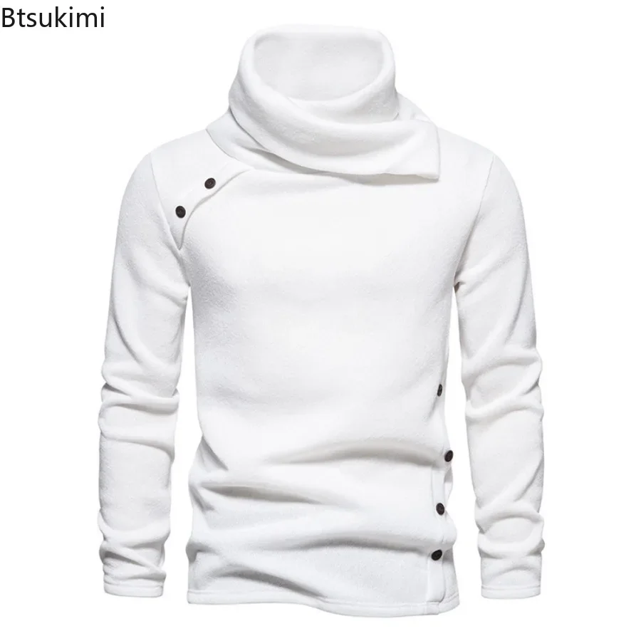 New 2026 Men\'s Thick Warm Sweaters Vintage Trend Knit Pullovers Man Turtleneck Sweater Soft Casual Knitwear Sweater for Men Tops