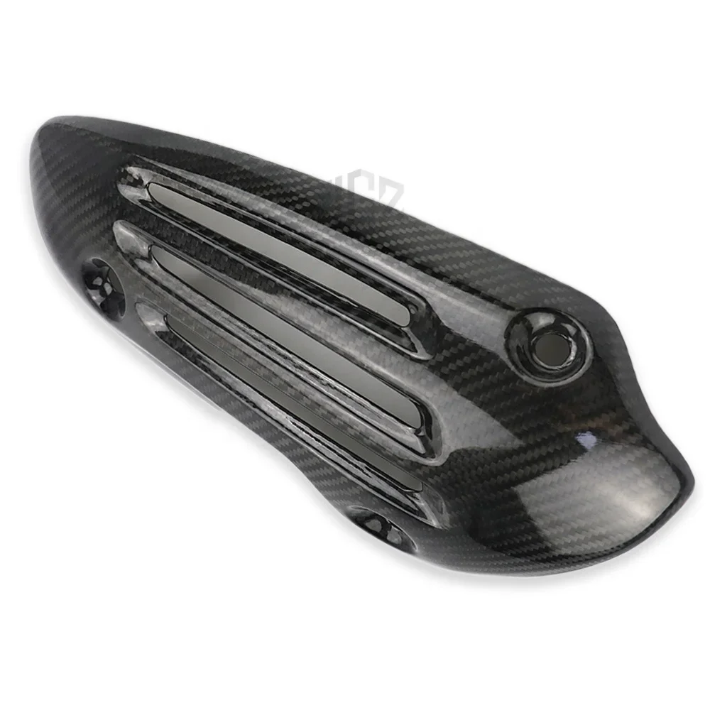 Motorcycle Real Carbon Fiber Uitlaatpijp Uitlaat Cover Isolatie Hitte Protector Shield Voor VESPA SPRINT PRIMAVERA LXV150 ABS