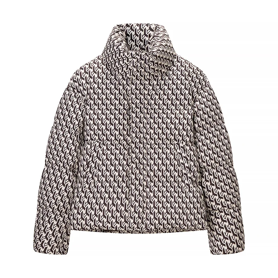 Women's Fashionable Casual Hand-Stitched Cotton Printed Jacket M6RN