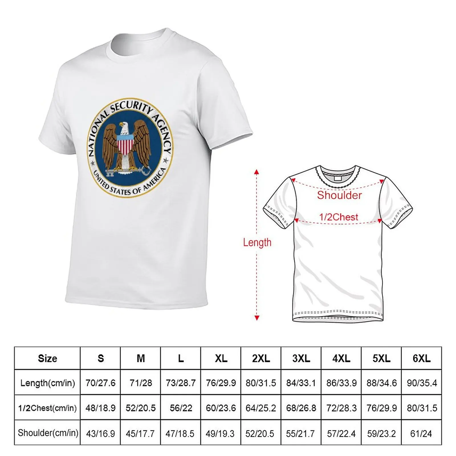 NSA T-Shirt graphic t shirts for man t shirts for man graphic vintage T-Shirt