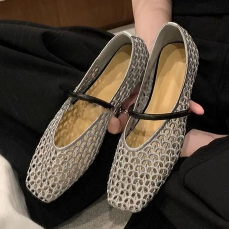 

Женские летние туфли на плоской подошве, новинка 2025, лоферы, модные сетчатые кроссовки, повседневные спортивные сандалии, брендовое платье Sandalias De Mujer