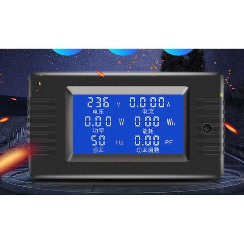 2 حزمة التيار المتناوب الجهد الحالي لوحة الطاقة متر LCD شاشة ديجيتال مقياس التيار الكهربائي المتعدد مع محول تيار سبليت الأساسية