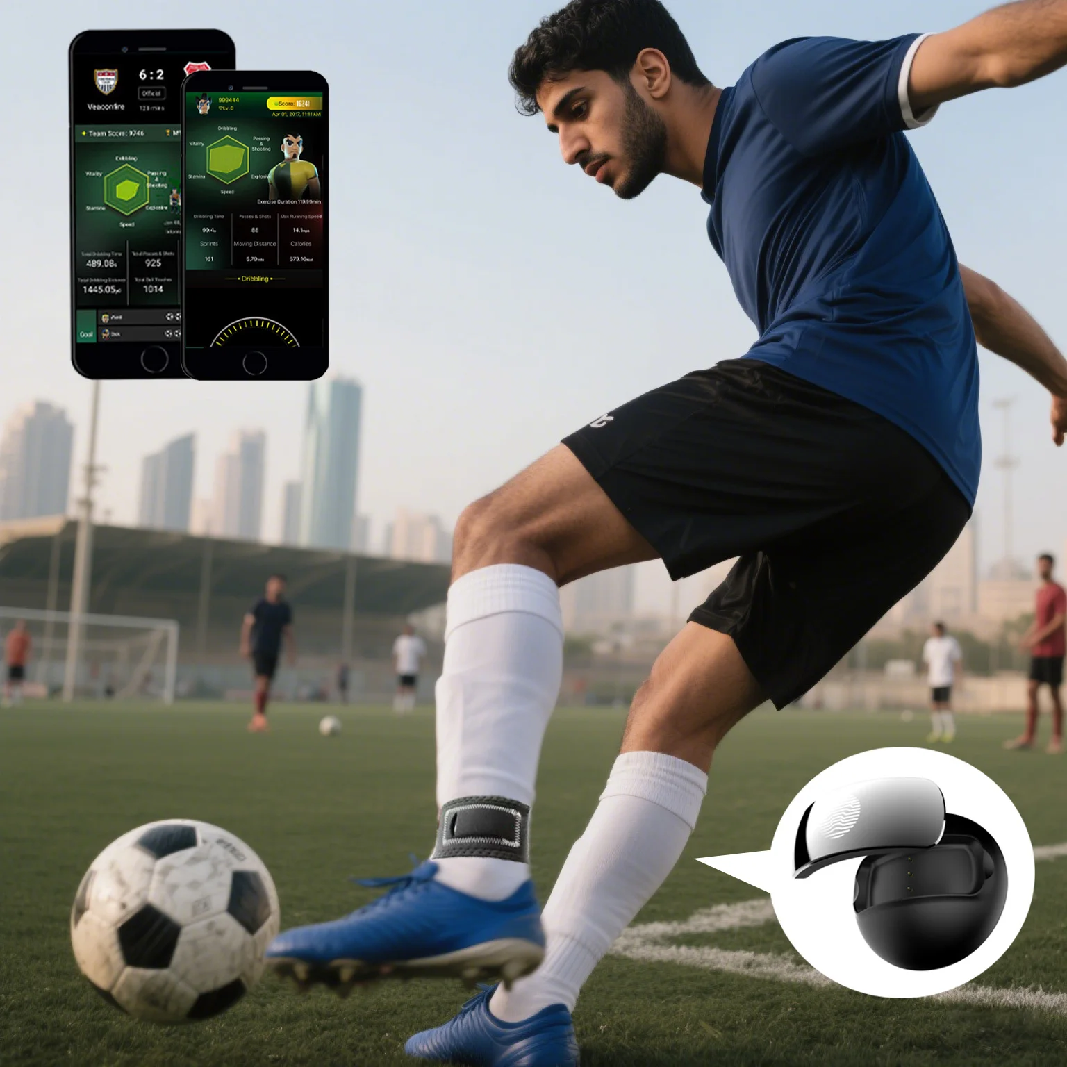 Professional Wearable Soccer Tracker 6D Motion Analysis Training Equipment Football Performance  For Training