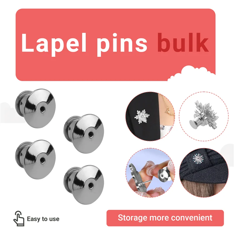

AA81-100PCS Застежка для сумки, используемая для фиксации задней части металлической булавки броши, эмалированная булавка для лацкана
