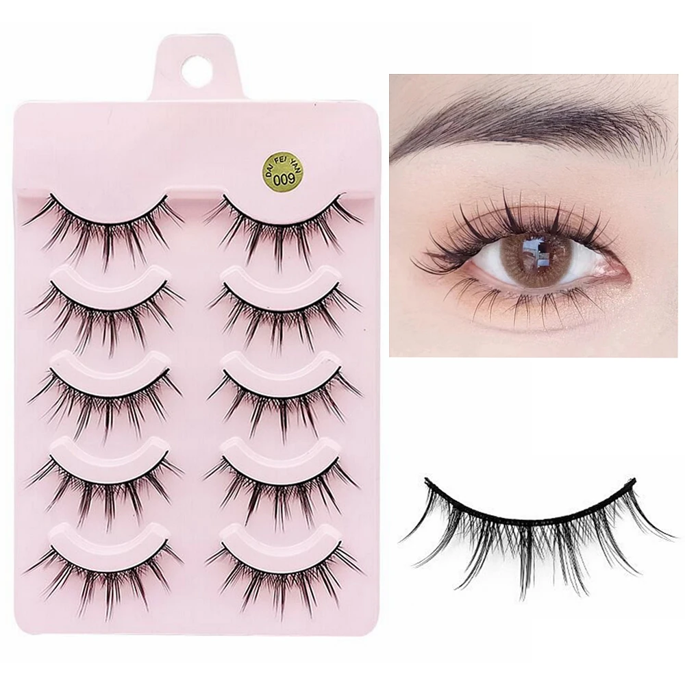 5 Pairs False Eyelashes Super Natural Lashes Faux Cils 3D Fake Eyelashes Extension Soft Band lots,Long Thick Reusable for makeup