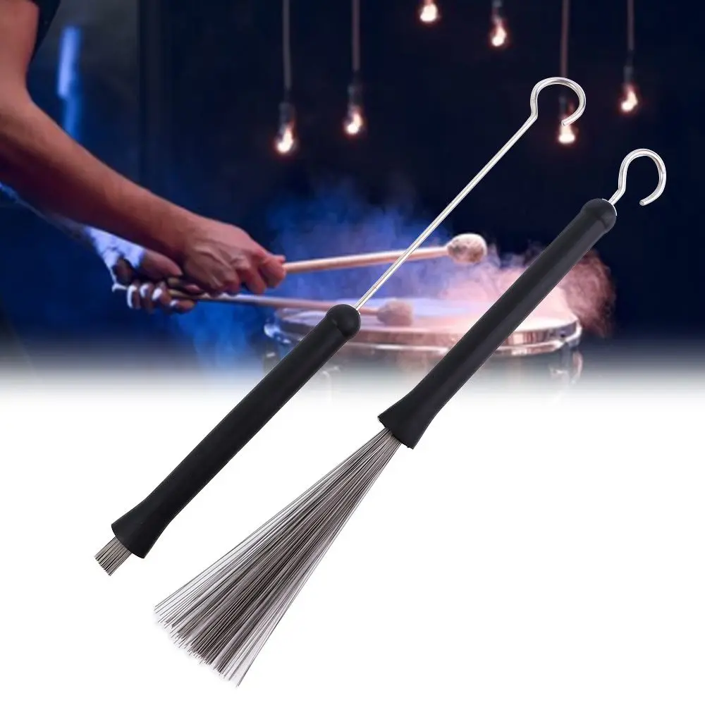 سلك موسيقى الجاز قرع جزء أدوات قرع تنظيف أداة موسيقية نظافة طبل فرش الموسيقى تنظيف العصي فرشاة #4