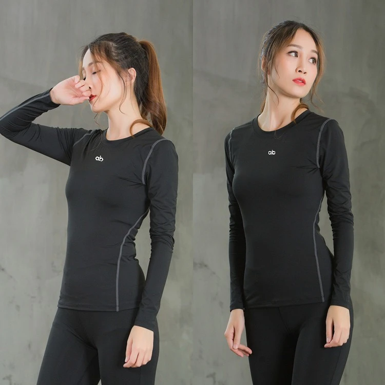 Women Pro Compression Long Sleeve Base Layer Top Quick‑Dry Moisture Wicking Gym Jogging Workout Fitness Yoga Sports T‑Shirt