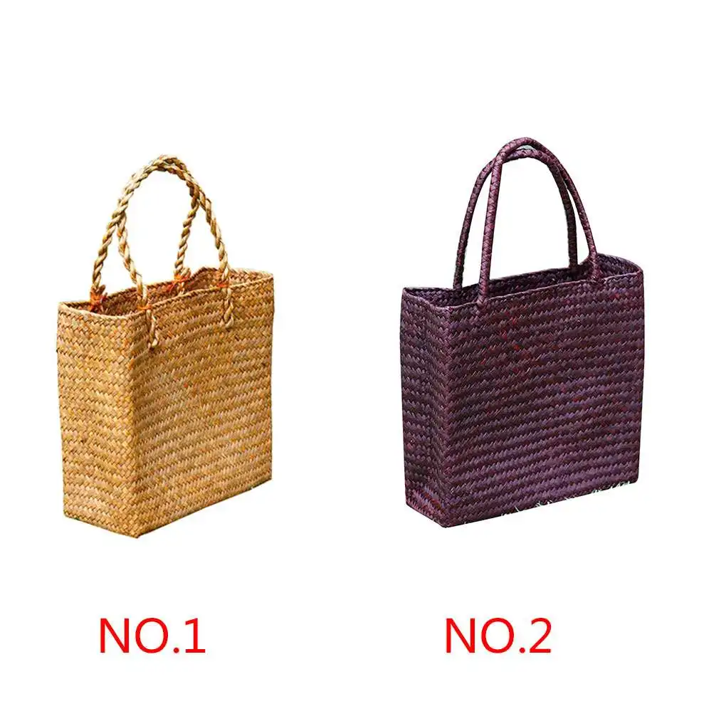 Rattan Handbag Weave Bag Casual Straw Braided Large Storage Basket Fashion Three-dimensional Women Tote