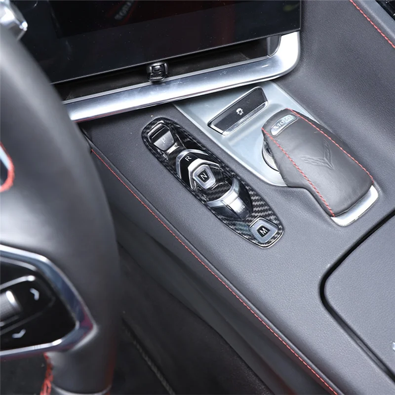 

For Corvette C8 2020-2023 ABS Carbon Fiber Gear Shift Panel Cover Trim Accessories