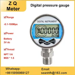 Electronic digital display precision pressure gauge 0.5-level high precision digital shockproof NPT1/4 customized thread 0-60mpa