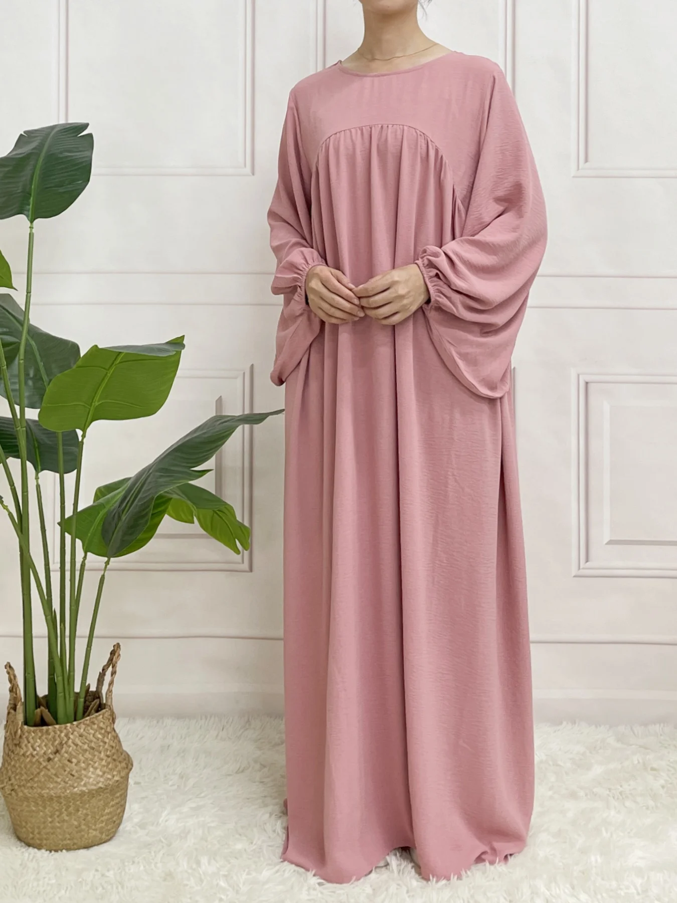 Ballseelve Abaya Modesty Abito carino a maniche lunghe musulmano morbido estivo per donna