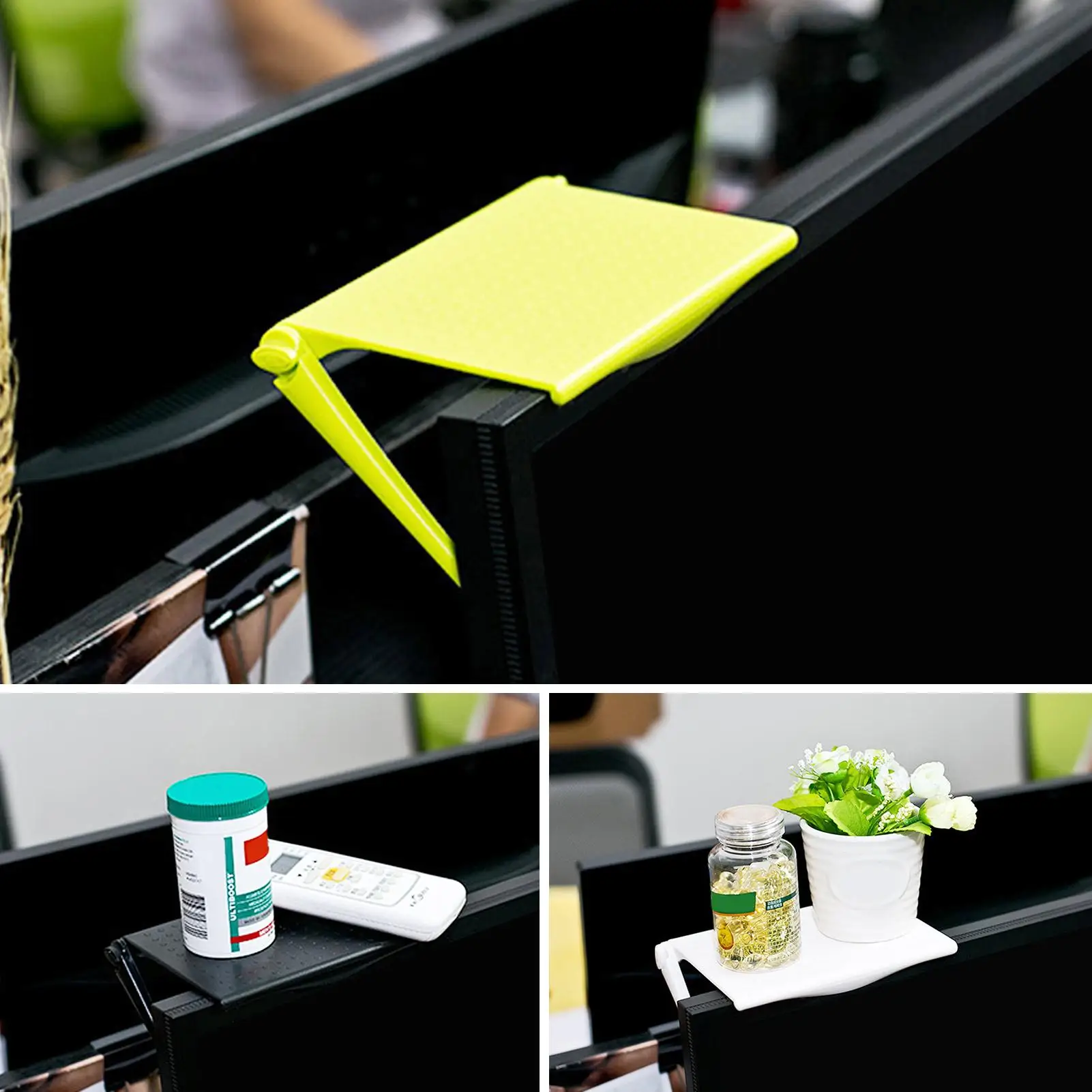 Adjustable TV Screen Top Storage Shelf Monitor Storage Rack Computer Monitor Desktop Stand Home Organization and Storage