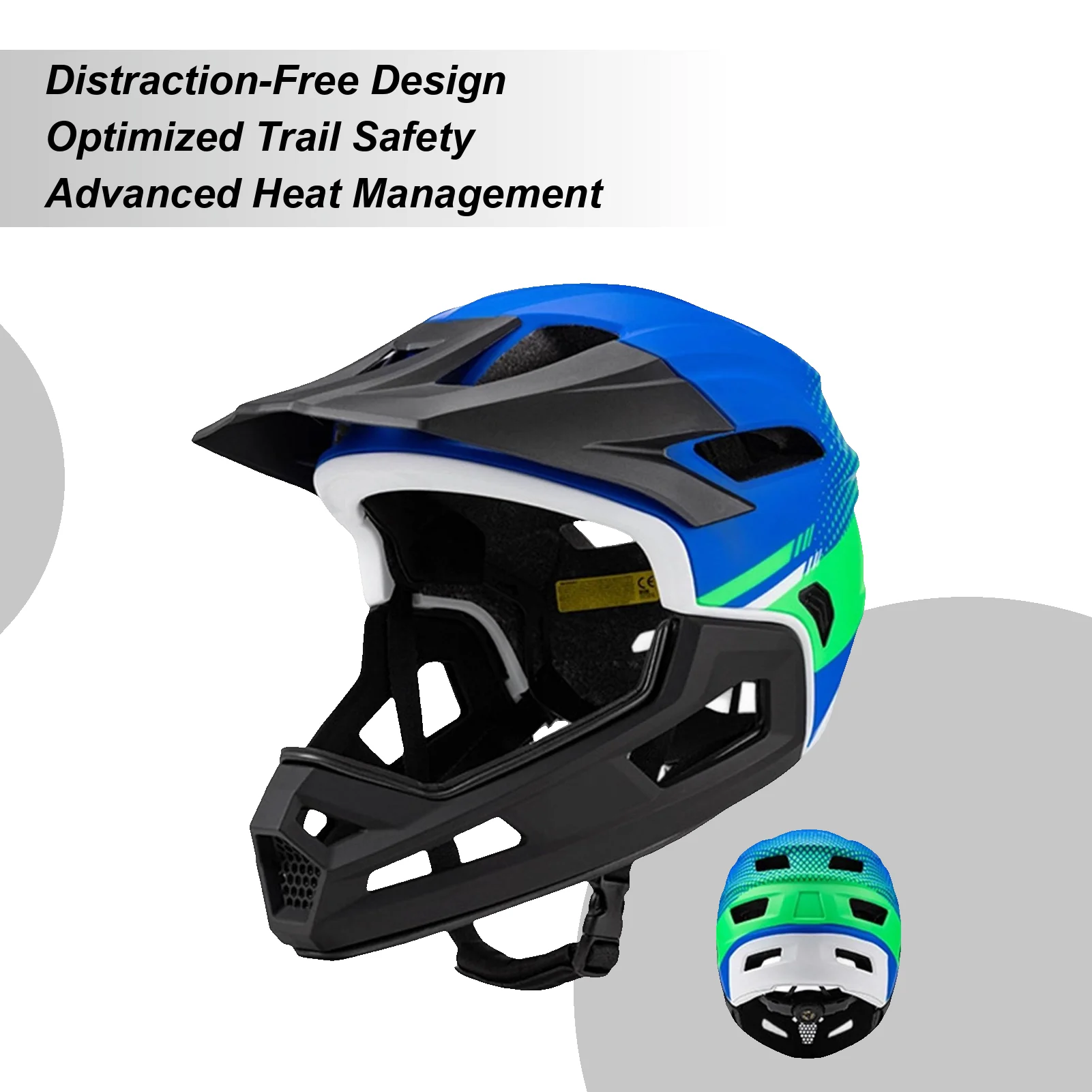 

Full Face Bike Helmet Biking Head Protection Shock Absorption Cycling Helmet For Bicycle Motocross Motorcycle Scooter Mountain